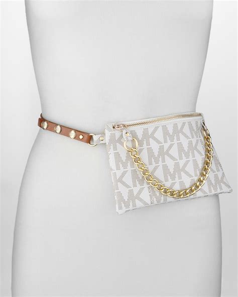 michael kors belt bag with pull chain|michael kors belt with pouches.